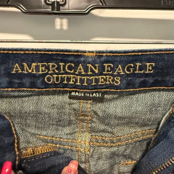 American Eagle Outfitters Blue Straight Jeans Classic Style - Picture 2 of 3